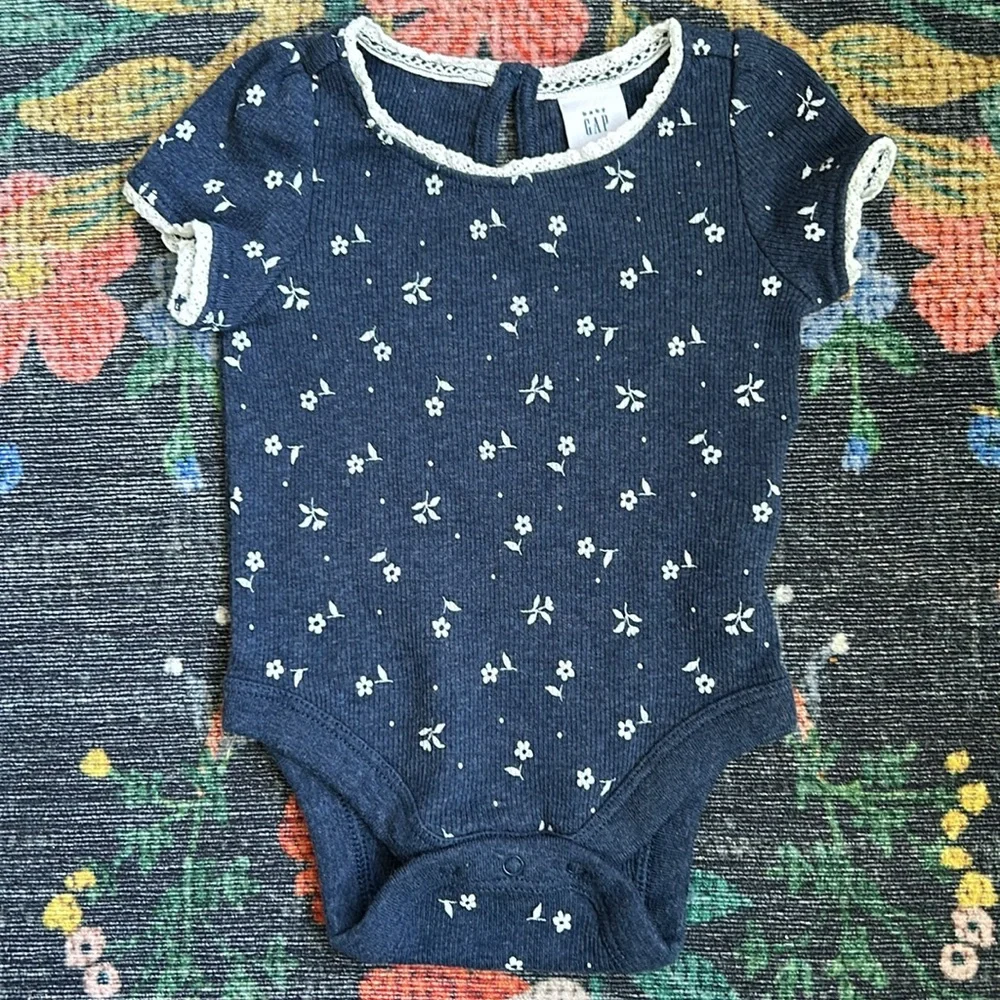 Gap Lace Trim Onesie Bundle, Size 0-3 Months